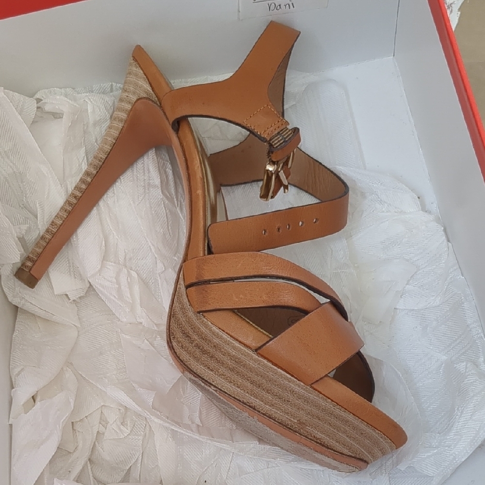 Coach Dani Ginger Leather Heels with Ankle Strap - Picture 8 of 9